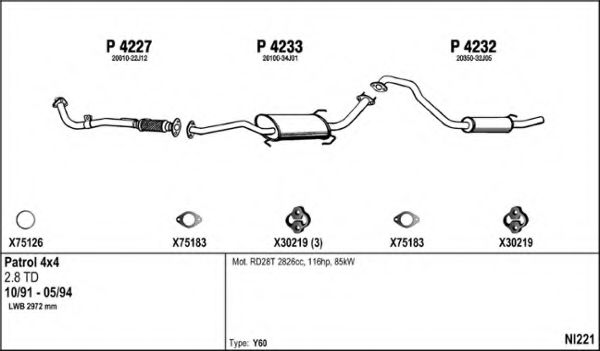Система выпуска ОГ FENNO NI221