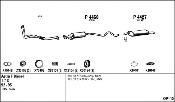 Система выпуска ОГ FENNO OP110