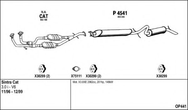Система выпуска ОГ FENNO OP441