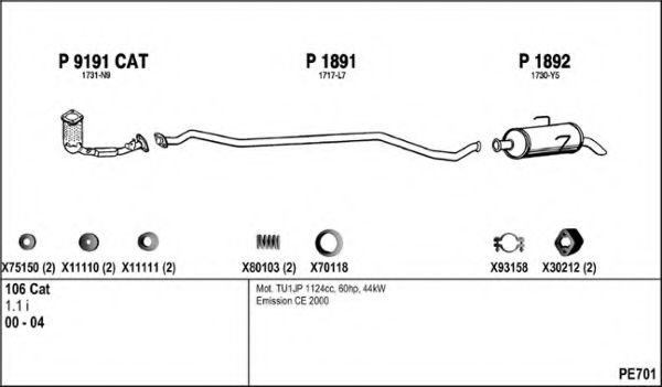 Система выпуска ОГ FENNO PE701