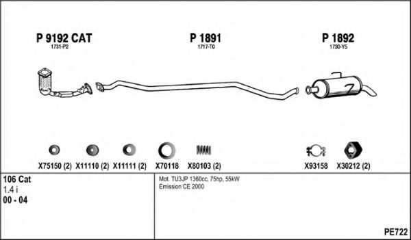 Система выпуска ОГ FENNO PE722