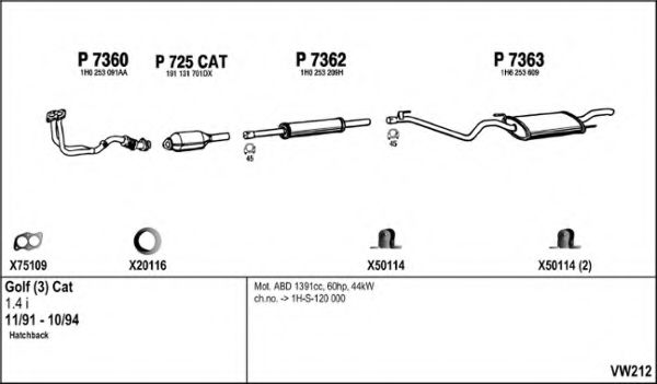 Система выпуска ОГ FENNO VW212
