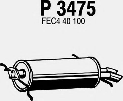 Глушитель выхлопных газов конечный FENNO P3475