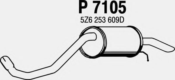 Глушитель выхлопных газов конечный FENNO P7105