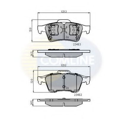 Комплект тормозных колодок, дисковый тормоз COMLINE CBP0946