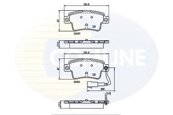 Комплект тормозных колодок, дисковый тормоз COMLINE CBP21528