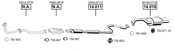 Система выпуска ОГ ASMET NI142285