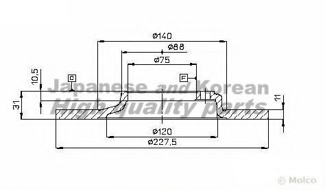 Тормозной диск ASHUKI 0990-4103