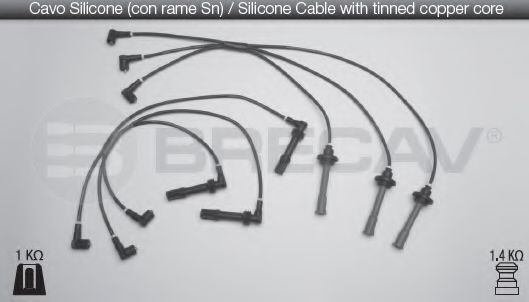 Комплект проводов зажигания BRECAV 01.545
