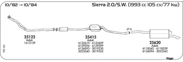 Система выпуска ОГ SIGAM FO151