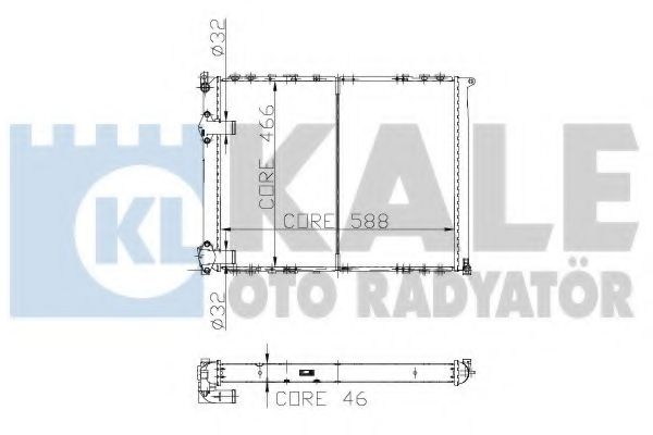 Радиатор, охлаждение двигателя KALE OTO RADYATÖR 162000