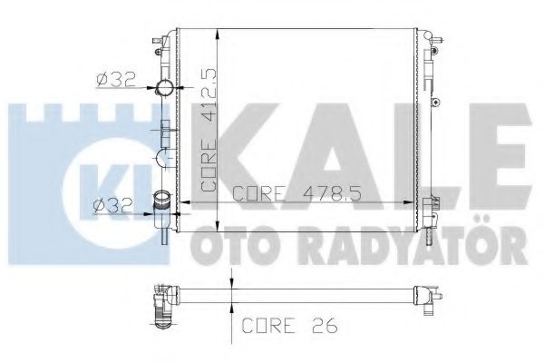 Радиатор, охлаждение двигателя KALE OTO RADYATÖR 169300