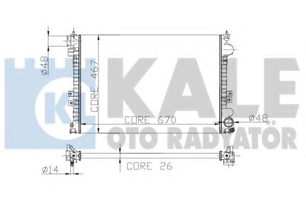 Радиатор, охлаждение двигателя KALE OTO RADYATÖR 242500