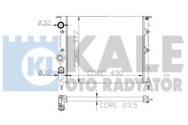 Радиатор, охлаждение двигателя KALE OTO RADYATÖR 246300