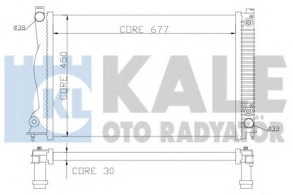 Радиатор, охлаждение двигателя KALE OTO RADYATÖR 364600