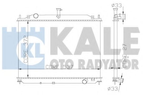 Радиатор, охлаждение двигателя KALE OTO RADYATÖR 369500
