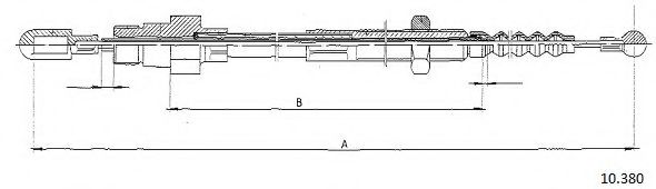 Трос, управление сцеплением CABOR 10.380