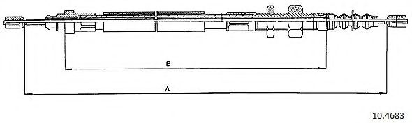 Трос, стояночная тормозная система CABOR 10.4683