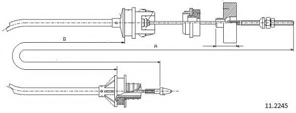 Трос, управление сцеплением CABOR 112245
