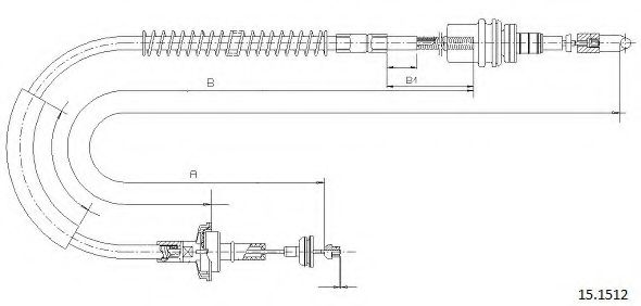 Трос, управление сцеплением CABOR 151512