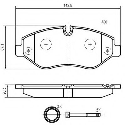 Комплект тормозных колодок, дисковый тормоз VEMA K402301