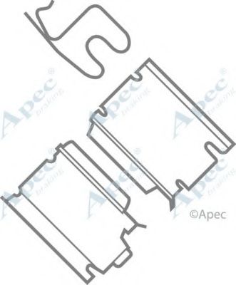 Комплектующие, тормозные колодки APEC braking KIT1014