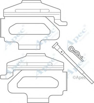 Комплектующие, тормозные колодки APEC braking KIT572