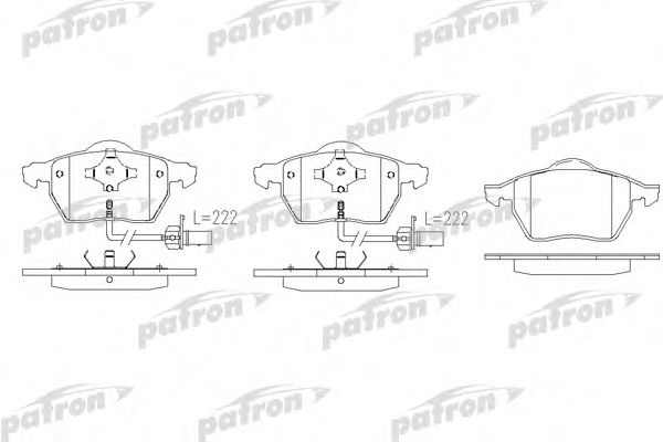 Комплект тормозных колодок, дисковый тормоз PATRON PBP1717