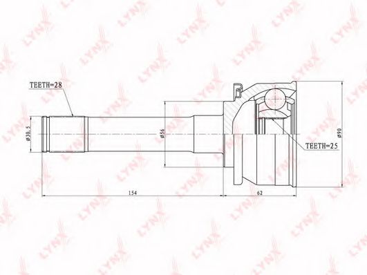 Шарнирный комплект, приводной вал LYNXauto CO-7304