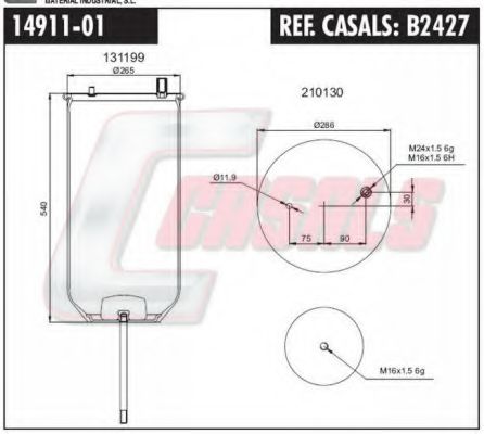 Кожух пневматической рессоры CASALS B2427