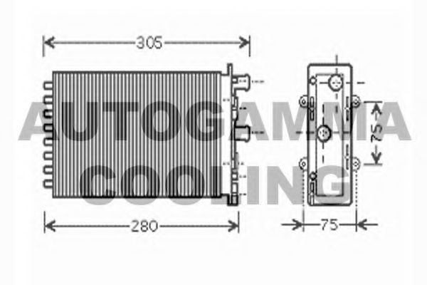 Теплообменник, отопление салона AUTOGAMMA 104429