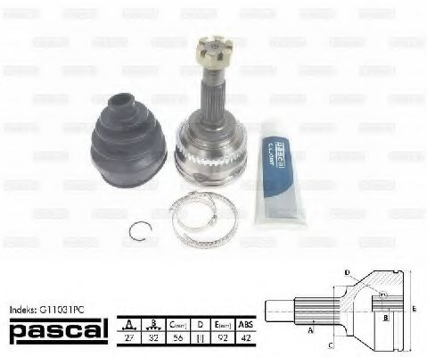Шарнирный комплект, приводной вал PASCAL G11031PC
