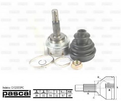 Шарнирный комплект, приводной вал PASCAL G12030PC