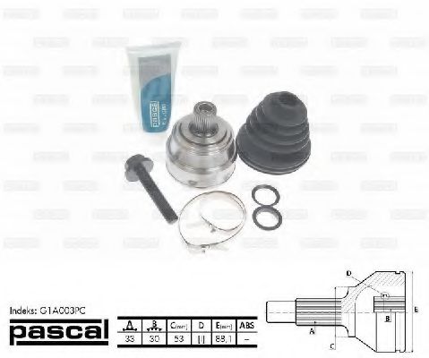 Шарнир, приводной вал PASCAL G1A003PC
