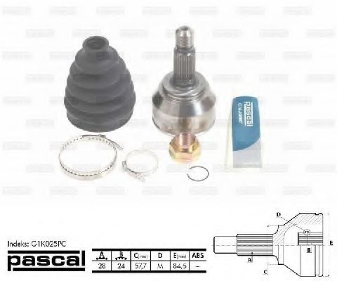 Шарнирный комплект, приводной вал PASCAL G1K025PC