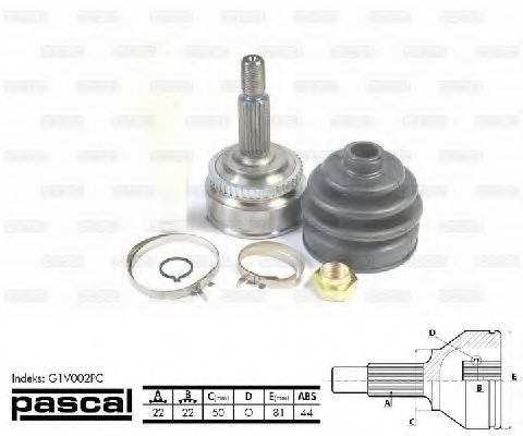 Шарнирный комплект, приводной вал PASCAL G1V002PC