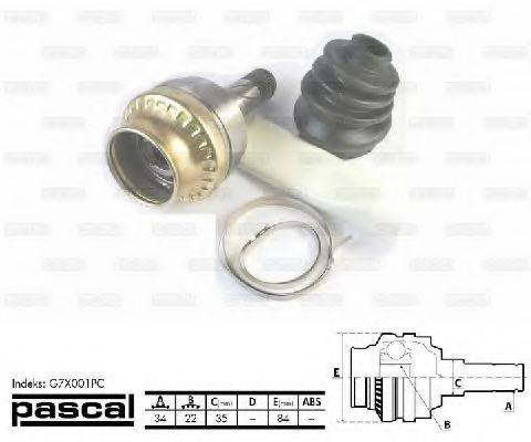 Шарнирный комплект, приводной вал PASCAL G7X001PC
