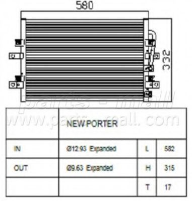 Конденсатор, кондиционер PARTS-MALL PXNCA-050