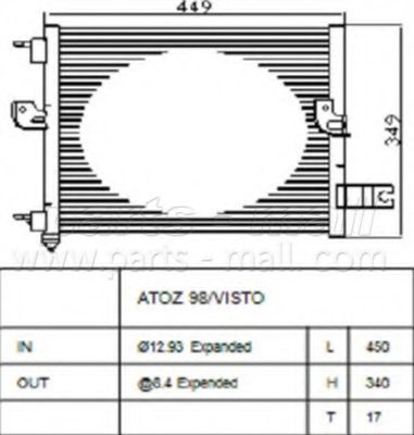 Конденсатор, кондиционер PARTS-MALL PXNCA-066
