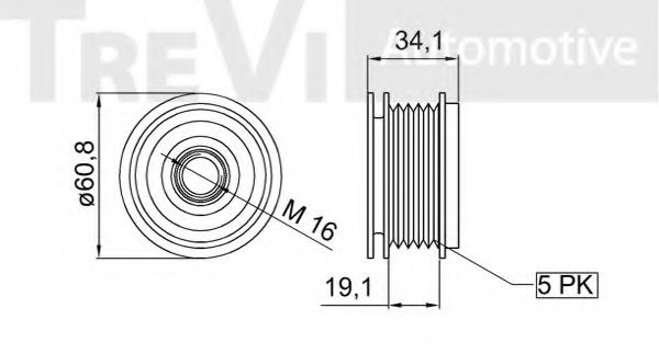 Механизм свободного хода генератора TREVI AUTOMOTIVE F00M349823