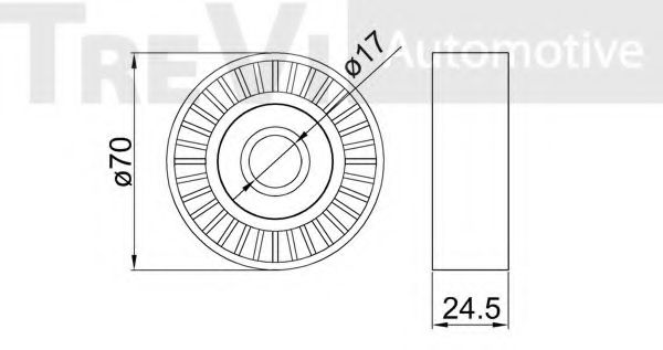 Паразитный / ведущий ролик, поликлиновой ремень TREVI AUTOMOTIVE T1548
