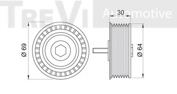 Паразитный / ведущий ролик, поликлиновой ремень TREVI AUTOMOTIVE A1952