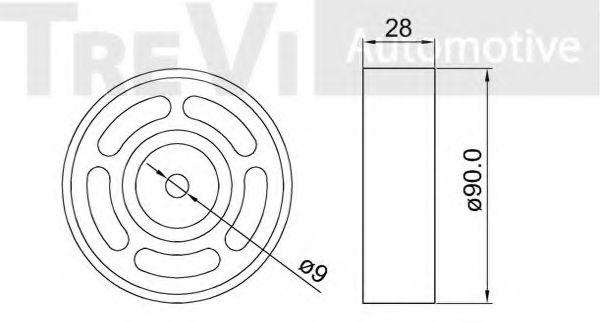 Паразитный / ведущий ролик, поликлиновой ремень TREVI AUTOMOTIVE A1181
