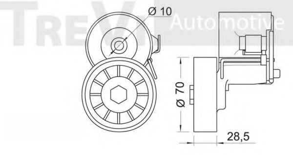 Натяжная планка, поликлиновой ремень TREVI AUTOMOTIVE T2252
