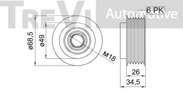 Механизм свободного хода генератора TREVI AUTOMOTIVE AP1231