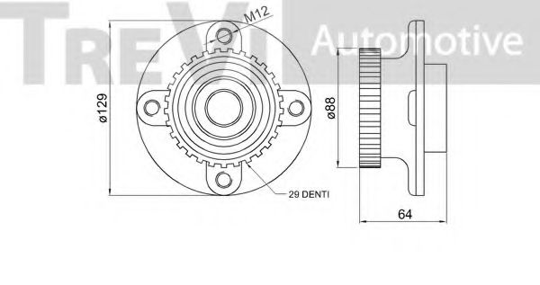 Комплект подшипника ступицы колеса TREVI AUTOMOTIVE 374838