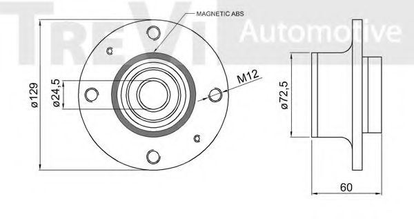 Комплект подшипника ступицы колеса TREVI AUTOMOTIVE 374876