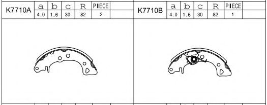 Комплект тормозных колодок ASIMCO K7710
