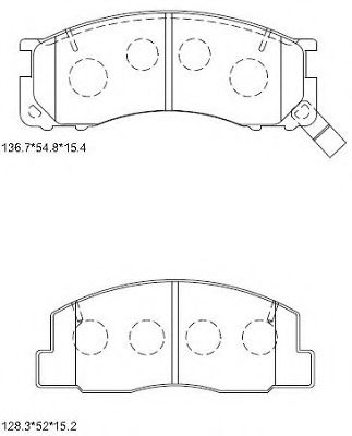 Комплект тормозных колодок, дисковый тормоз ASIMCO KD2691