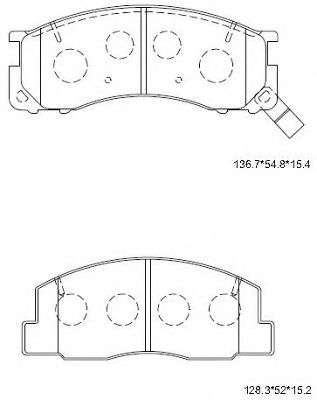 Комплект тормозных колодок, дисковый тормоз ASIMCO KD2691W